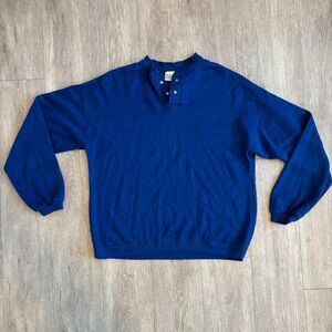 Blue Vintage 90s Enino Sweatshirt with Fleece Lining